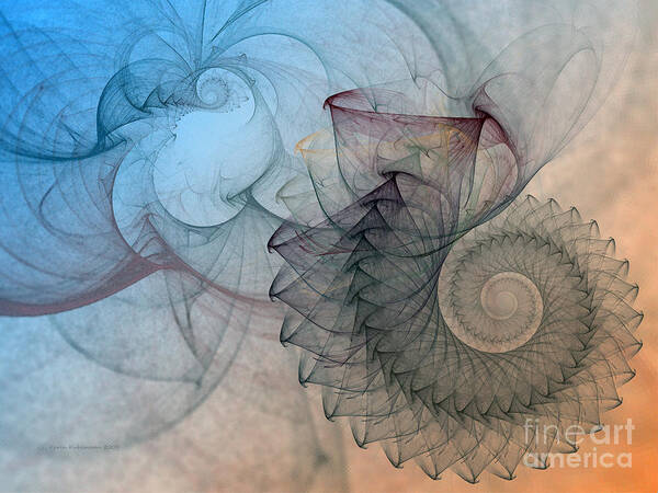 Abstract Poster featuring the digital art Pefect Spiral by Karin Kuhlmann