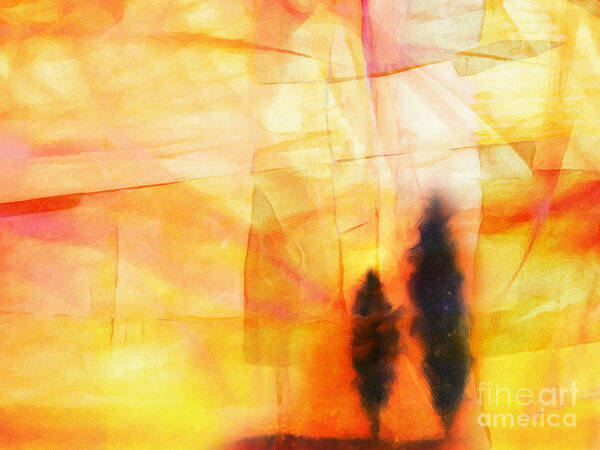 Abstract Poster featuring the painting Yellow Lightscape by Lutz Baar