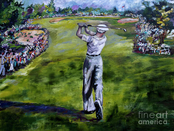 Golf Poster featuring the painting Ben Hogan Golf Painting by Ginette Callaway