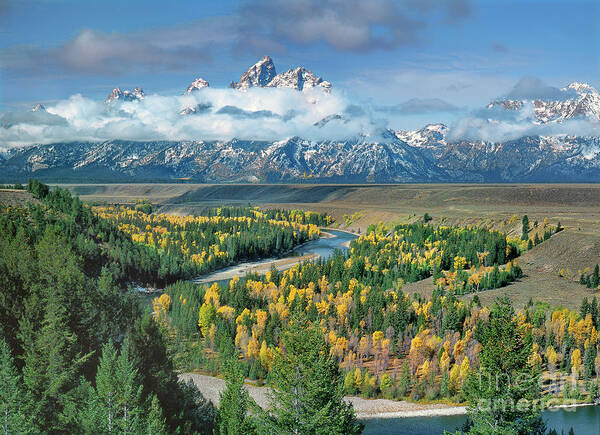 Dave Welling Poster featuring the photograph Clearing Storm Snake River Overlook Grand Tetons Np by Dave Welling