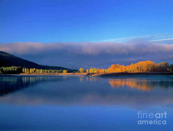 Dave Welling Poster featuring the photograph Fall Clouds Oxbow Bend Grand Tetons National Park by Dave Welling