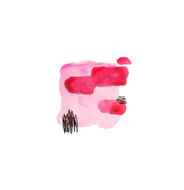 Minimalist Poster featuring the painting Pink And Black Abstract by Cortney Herron