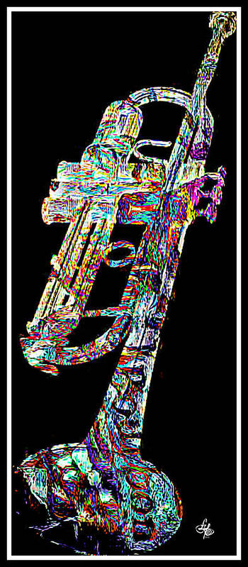  Trumpet Paintings Poster featuring the digital art New Orleans Trumpet by Lynda Payton
