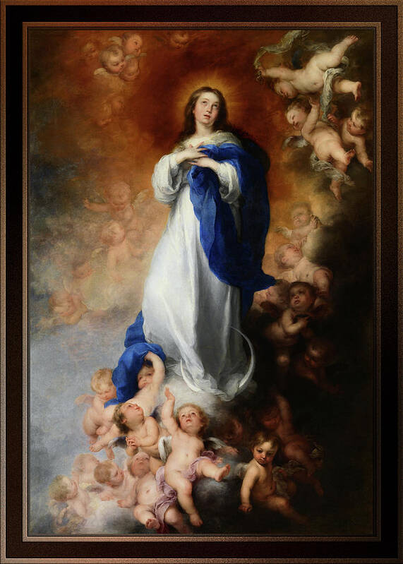 Annunciation Of The Blessed Virgin Mary Poster featuring the painting Immaculate Conception of Soult by Bartolome Esteban Murillo by Rolando Burbon