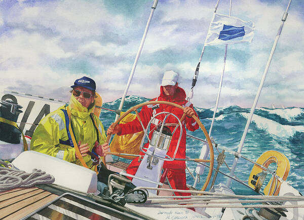 Ocean Racing Poster featuring the painting Bermuda Race Competitors by Marguerite Chadwick-Juner