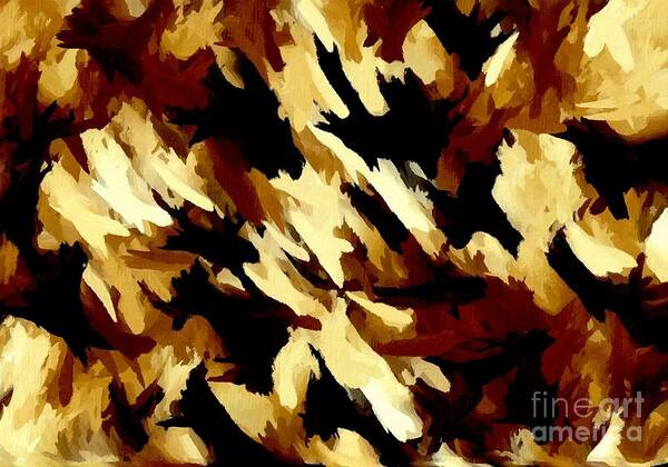 Painting Poster featuring the digital art Brown Tan Black Abstract II by Delynn Addams