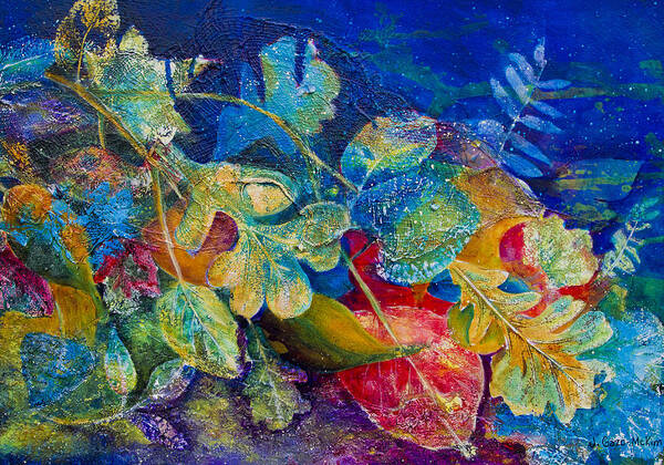 Leaf Poster featuring the painting Leafin an Imprint by Jo-Anne Gazo-McKim