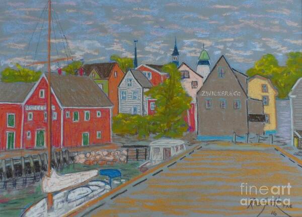 Pastels Poster featuring the pastel Zwickers Wharf Lunenburg by Rae Smith