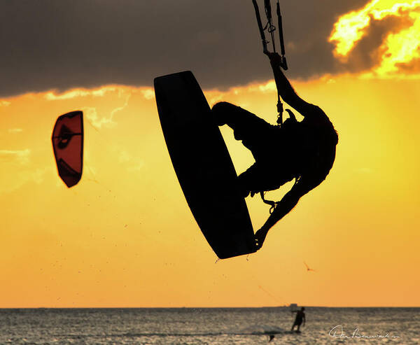 Kiteboarding Poster featuring the photograph Airborne 5162 by Dan Beauvais