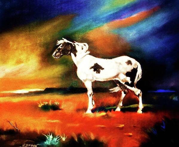 Horse Poster featuring the painting Sunset on the Plains by Al Brown