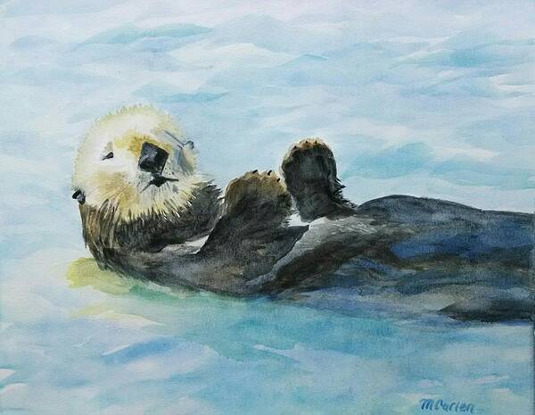 Sea Otter Poster featuring the painting Monterey Otter by M Carlen