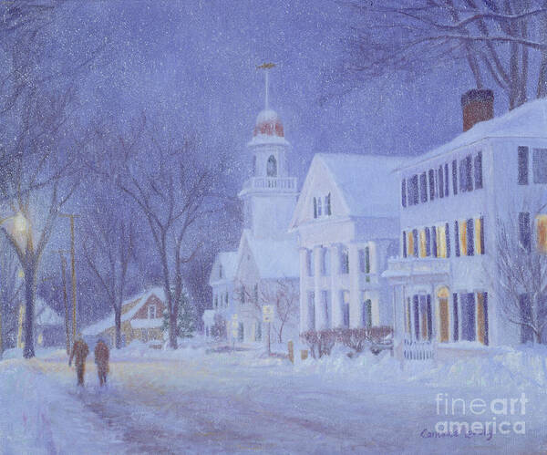 Snowy Night Kennebunkport by Candace Lovely