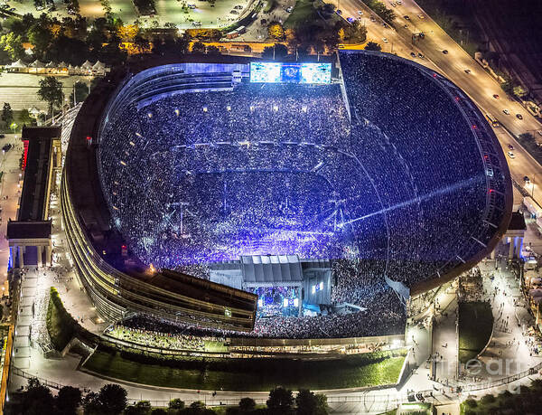 Grateful Dead Poster featuring the photograph The Grateful Dead at Soldier Field Aerial Photo #15 by David Oppenheimer