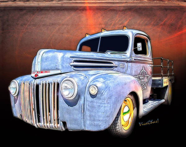 Rat Rod Poster featuring the digital art Rat Rod Flatbed Truck Texana by Chas Sinklier