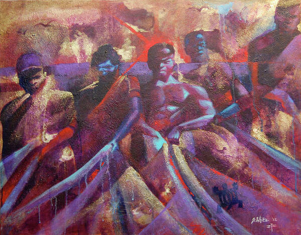 Senegal Poster featuring the painting TEAM Senegalese Fishermen by Jerome White