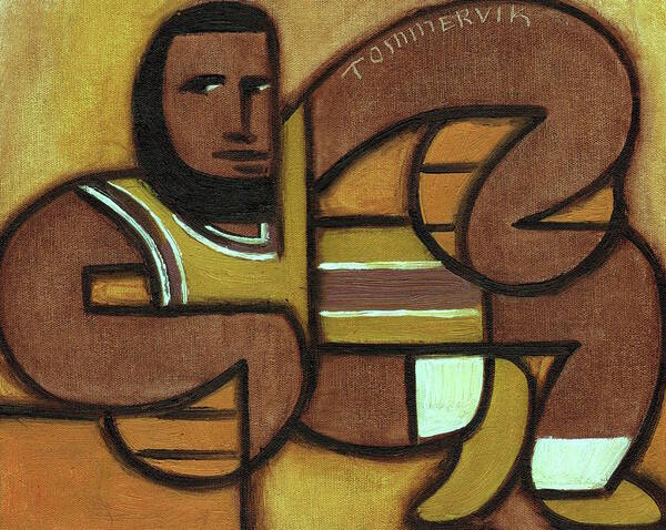 Lebron Poster featuring the painting Abstract lebron James Holding Basketballs Art Print by Tommervik