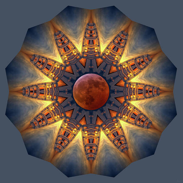 Icehenge Poster featuring the photograph IceHenge Lunar Eclipse Mandala by Peter Herman