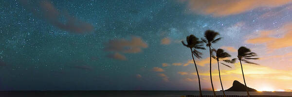 Milky Way At Chinaman's Hat Poster featuring the photograph Milky Way at Chinaman's Hat by Leonardo Dale