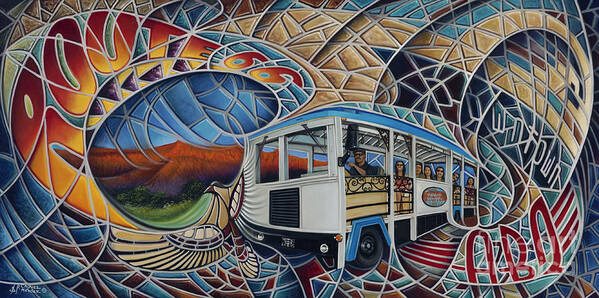 Mosiac Poster featuring the painting Dynamic Route 66 II by Ricardo Chavez-Mendez