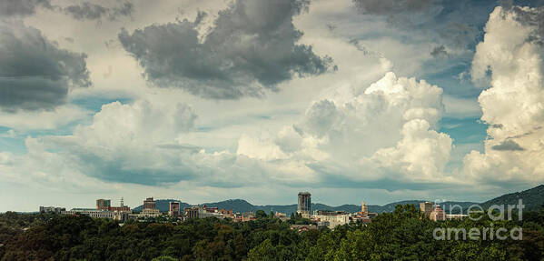 Asheville Poster featuring the photograph Asheville City Skyline by David Oppenheimer