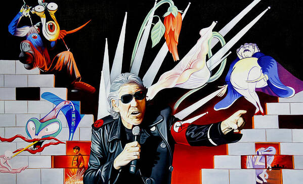 Roger Waters Poster featuring the painting Roger Waters-The Wall by Joshua Morton