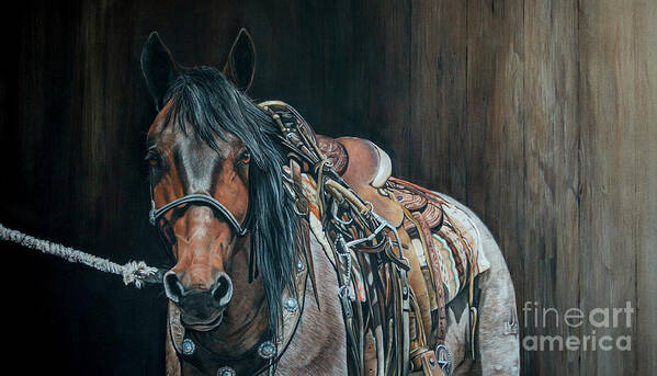 Horse Poster featuring the pastel Ready and Willing by Joni Beinborn