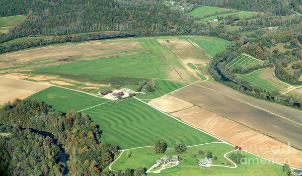 Farmland Poster featuring the photograph Aerial View of Farmland in Western North Carolina by David Oppenheimer