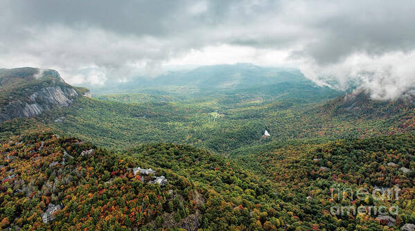Whiteside Mountain Poster featuring the photograph Whiteside Mountain, Bearpen Mountain, and Nantahala Game Land in by David Oppenheimer