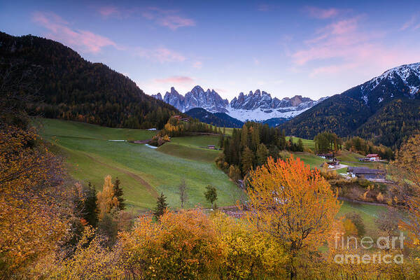 Autumn Poster featuring the photograph Autumn in the Dolomites mountains - Italy by Matteo Colombo