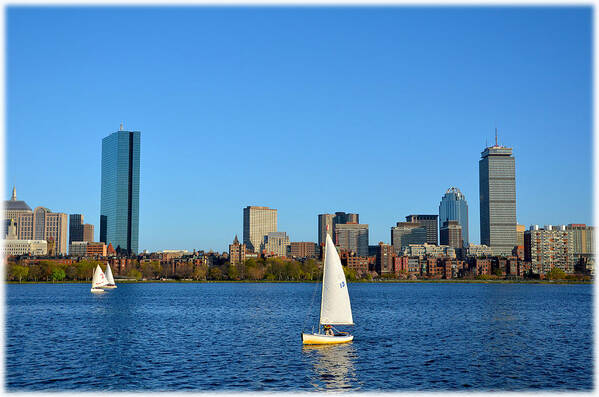 Boston Poster featuring the photograph Boston Skyline Back Bay View by Amanda Vouglas