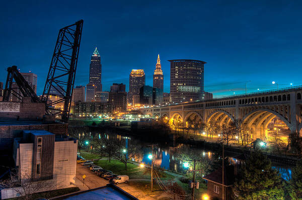 Alep Poster featuring the photograph Over the Cuyahoga Before Sunrise by At Lands End Photography