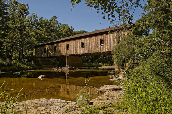 2x3 Poster featuring the photograph Olins Road Covered Bridge #1 by At Lands End Photography