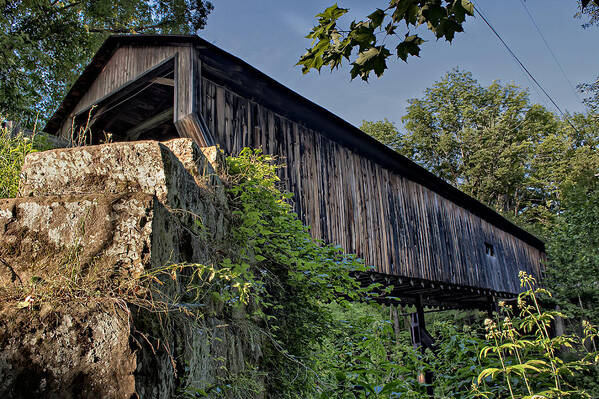 2x3 Poster featuring the photograph Rock Creek Road Covered Bridge by At Lands End Photography