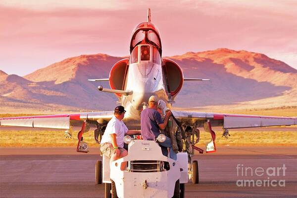 Airplane Poster featuring the photograph A-4 Skyhawk Sunset by Gus McCrea