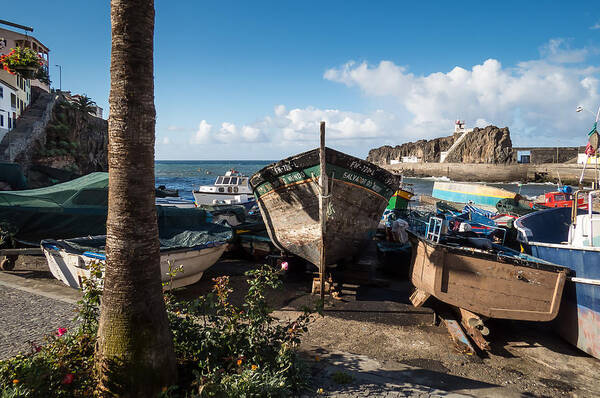 Madeira Poster featuring the photograph Camara de Lobos harbor by Claudio Maioli