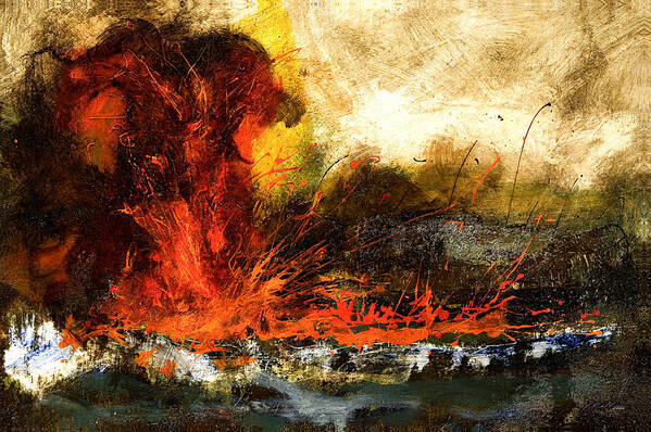Explosion Poster featuring the painting Fragile Status Quo by Michaelalonzo Kominsky