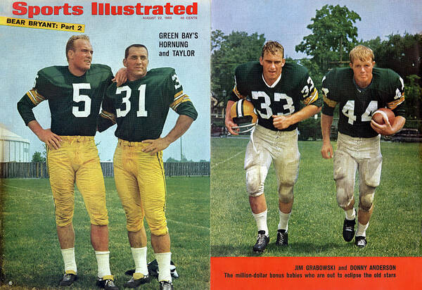 Magazine Cover Poster featuring the photograph Green Bays Hornung And Taylor Sports Illustrated Cover by Sports Illustrated