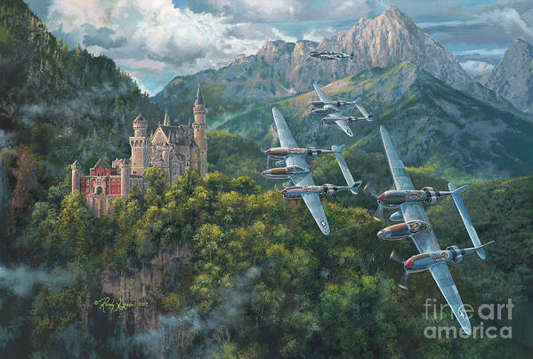 Airwar Poster featuring the painting Valley of the Mad King by Randy Green