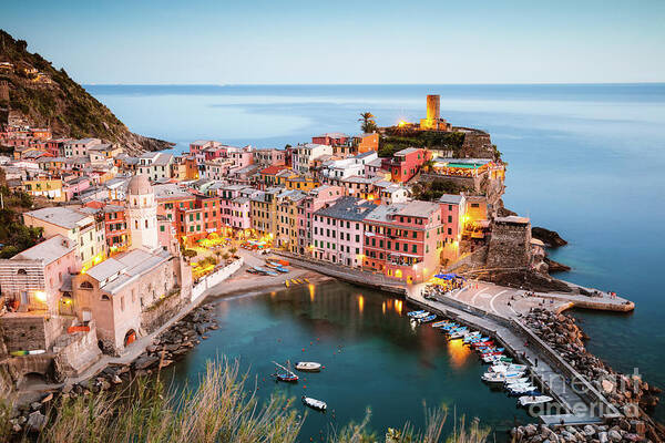 Cinque Terre Poster featuring the photograph Last light on the Cinque Terre by Matteo Colombo