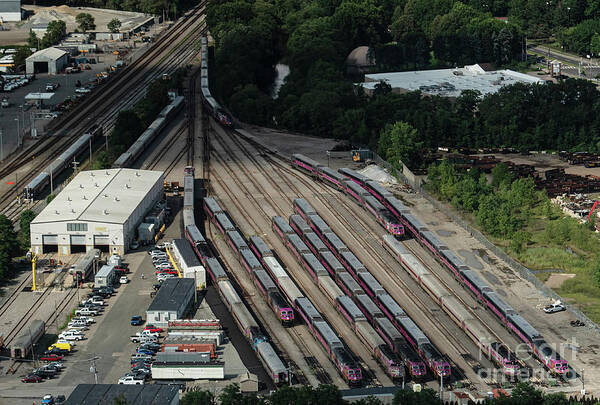 Readville Yard Poster featuring the photograph Readville Yard Rail Yard Aerial by David Oppenheimer