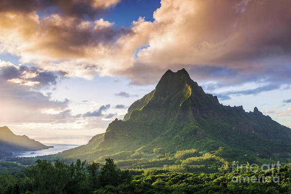 Sunset Poster featuring the photograph Sunset over Moorea, French Polynesia by Matteo Colombo