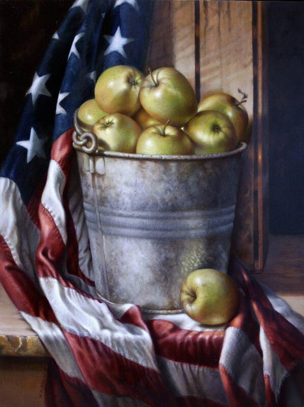 Apples Poster featuring the painting American Pie by William Albanese Sr