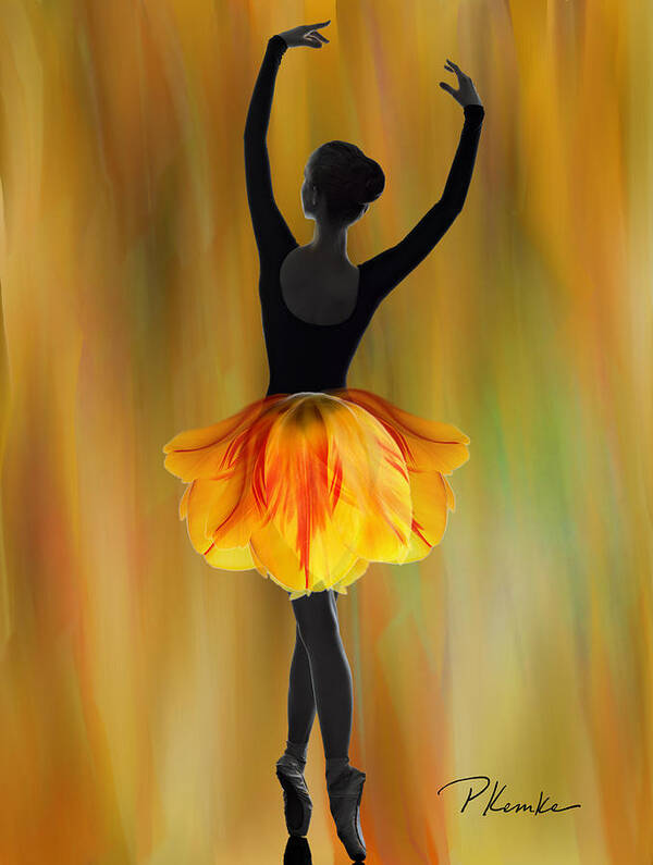 Ballerina Poster featuring the painting Flaming Grace by Patricia Kemke