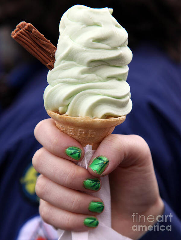 St Patricks Day Poster featuring the photograph St Patrick's Day Ice Cream cone by Ros Drinkwater