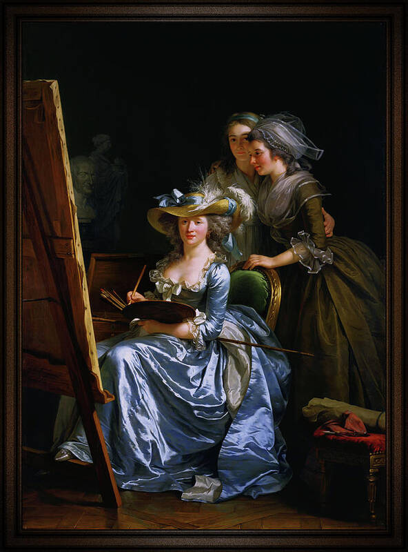 Adélaïde Labille-guiard Poster featuring the painting Adelaide Labille Guiard Self Portrait with Two Pupils by Rolando Burbon
