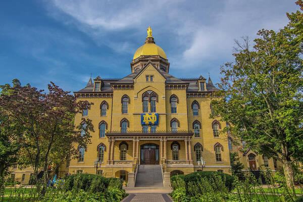 Notre Dame Poster featuring the photograph Notre Dame University Golden Dome by David Haskett II