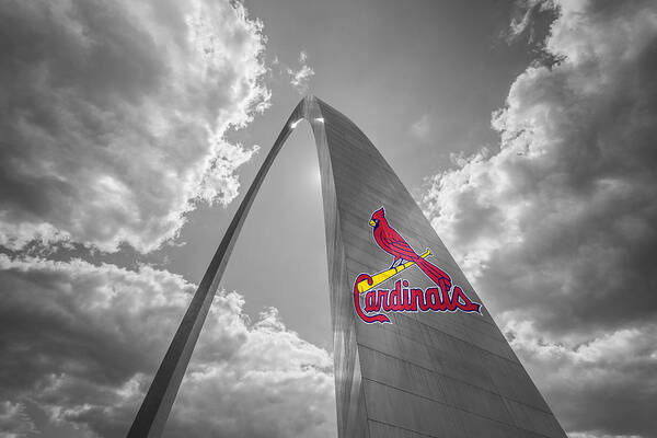 Cardinals Poster featuring the photograph St. Louis Cardinals Busch Stadium Gateway Arch 1 by David Haskett II