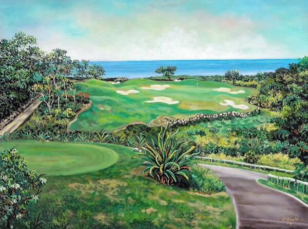 Golf Course Poster featuring the painting White Witch Golf Course #1 Hole #17 by Ewan McAnuff