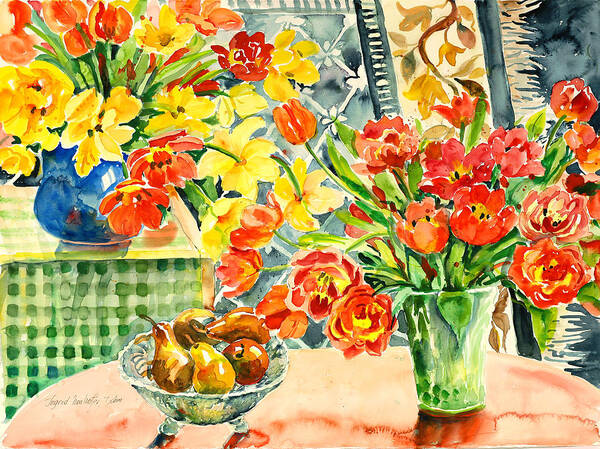 Watercolor Poster featuring the painting Studio Still Life by Ingrid Dohm