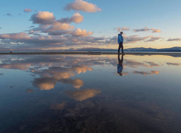 Usa Poster featuring the photograph Walking in the sunset by Martin Gollery